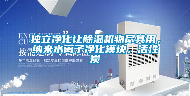 獨立凈化讓除濕機物盡其用，納米水離子凈化模塊，活性炭