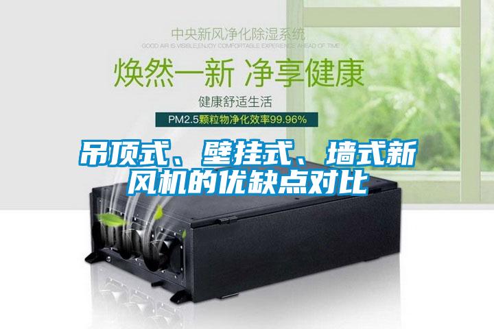 吊頂式、壁掛式、墻式新風(fēng)機的優(yōu)缺點對比