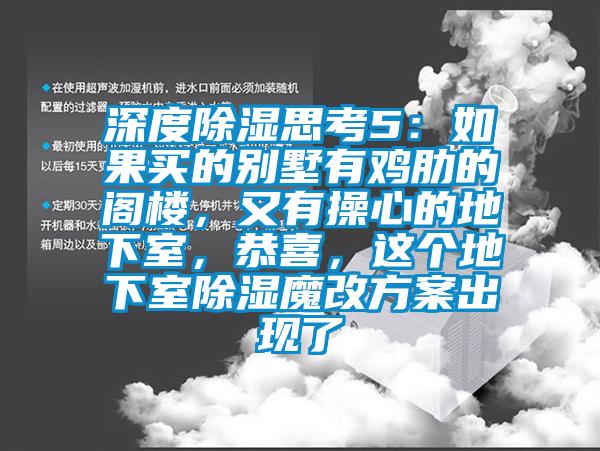 深度除濕思考5：如果買的別墅有雞肋的閣樓，又有操心的地下室，恭喜，這個地下室除濕魔改方案出現了